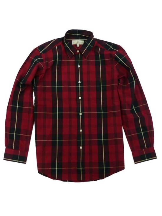 Fairway & Greene Other - Fairway & Greene Huron Poplin Shirt Mens Medium Red Tartan Plaid Button Down